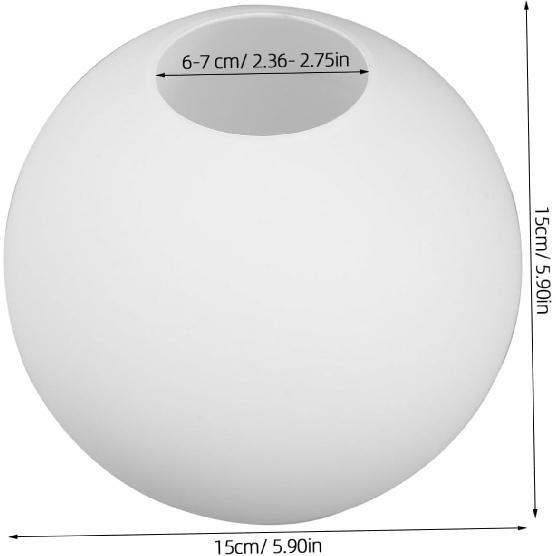 Vaguelly 6 Inch White Frosted Glass Globe Lamp Shade - Replacement Glass Globe Shade Cover, Round Ball Lamp Cover for Ceiling, Wall Fixtures