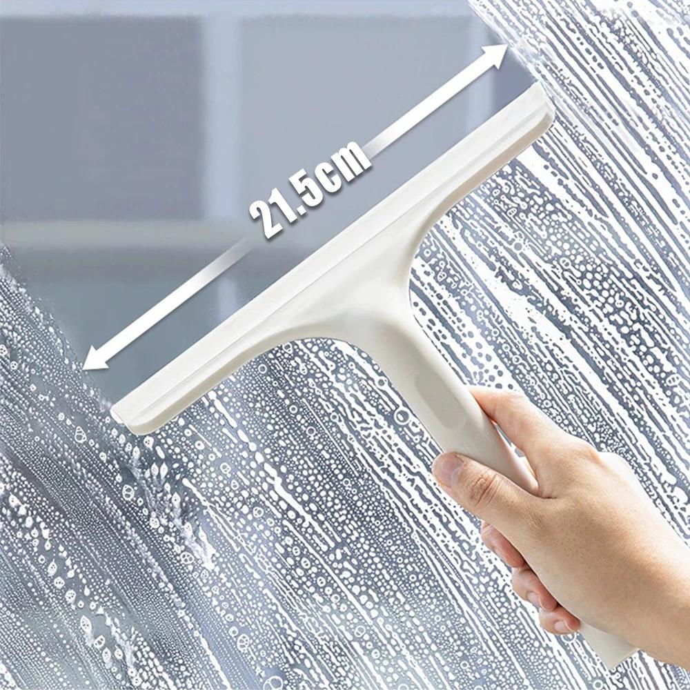 3 In 1 Window Cleaning Squeegee Multi Function Glass Mirror Wiper with Spray Bottle Microfiber Scrub Household Car Cleaner Tools