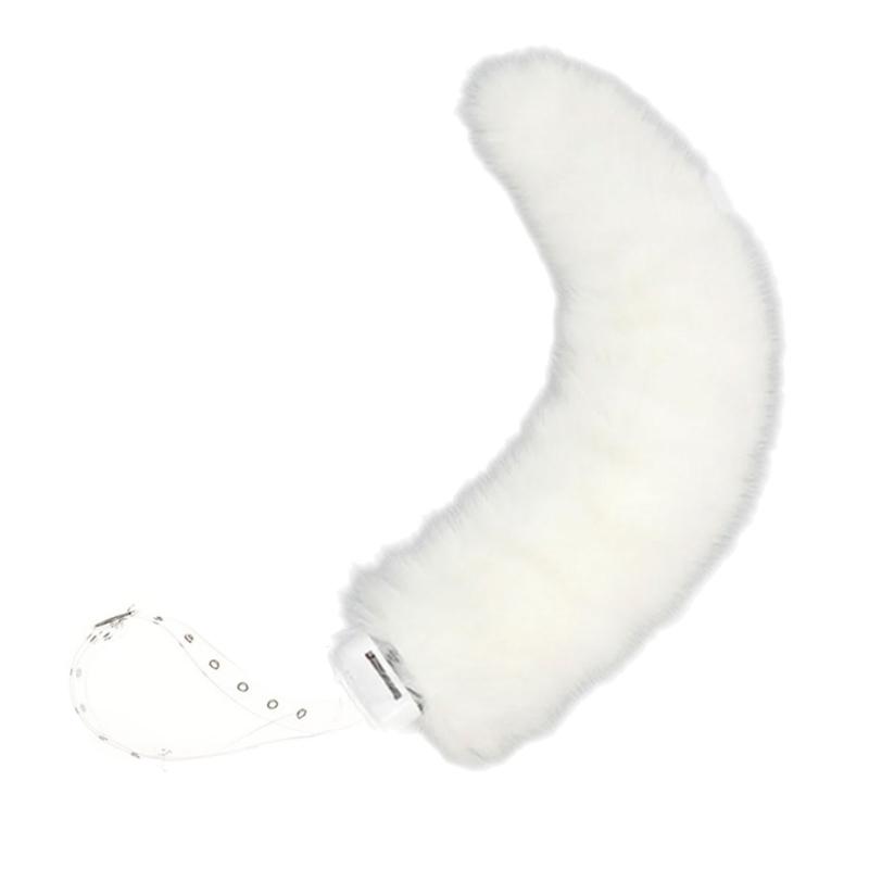

Faux Furs Animal Tail Foxes Cats Wolf Tail Halloween Cosplay Party Costume Accessory Electric Movable Cats Foxes Tail білий