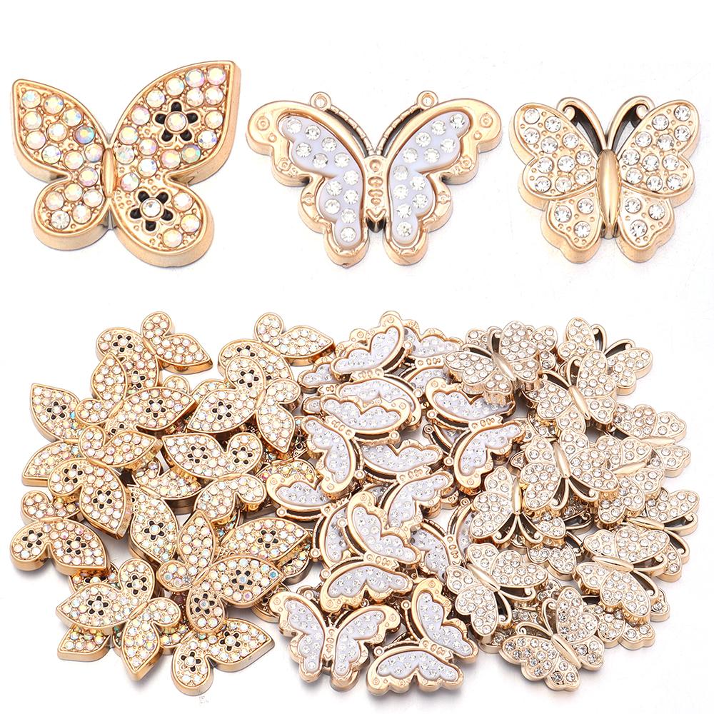 10pcs Gold Acrylic Butterfly Exquisite Butterfly Patch Ornaments For Women Girls DIY Clothing Shoes Jewelry Decor Accessories