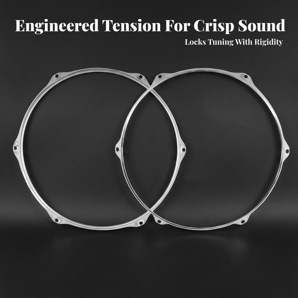 2 Pieces 14-Inch Drum Hoop Polished Hardware Easy to Install for Music Students