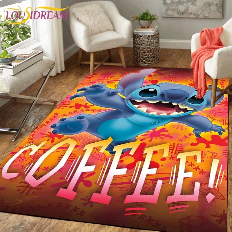 New Cartoon Stitch Carpets Kids Crawling Carpets Living Room Tea Table Mats Bedroom Rug Washable Floor Mats Household Area Mat