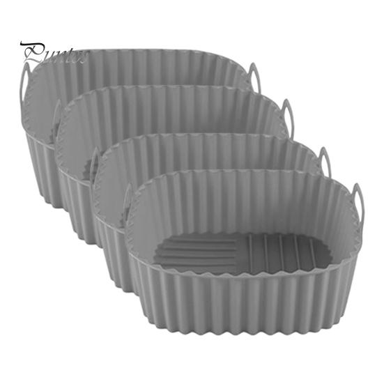 Air Fryer Grease Catcher Silicone Basket Non-Stick BPA-Free Baking Pan with Handles Non-stick Insert Dishwasher Oven Safe Even Heat Distribution