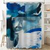 Blue Splash Shower Curtain Modern Bathroom Decor Waterproof Fabric for Bathtub Liner