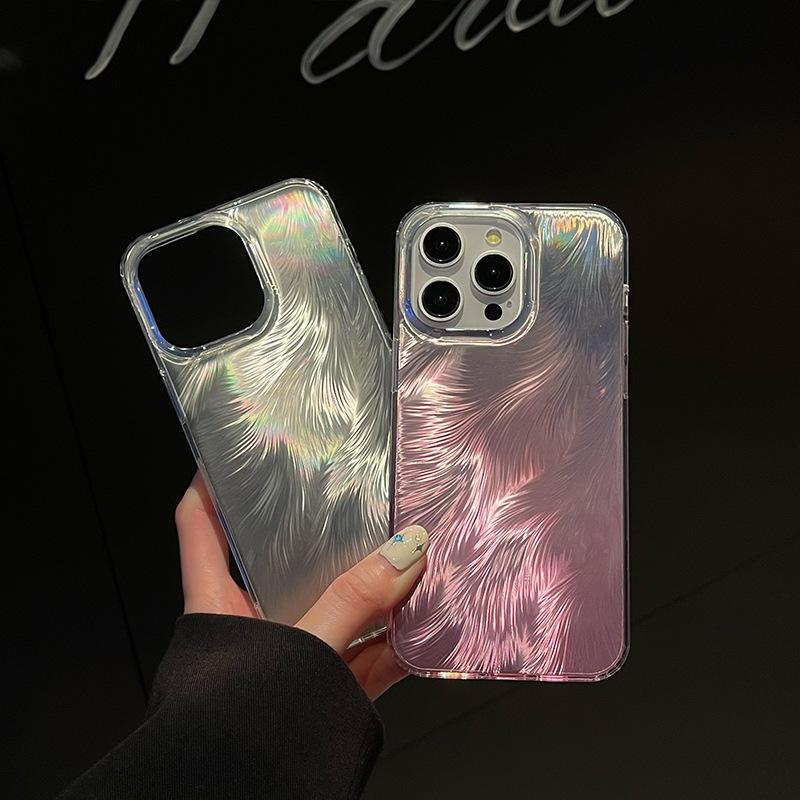 Applicable To iPhone16 Foxtail Bronzing Mobile Phone Case Gradual Change Laser 15 Apple 14proMax Anti-drop Protective Case 13