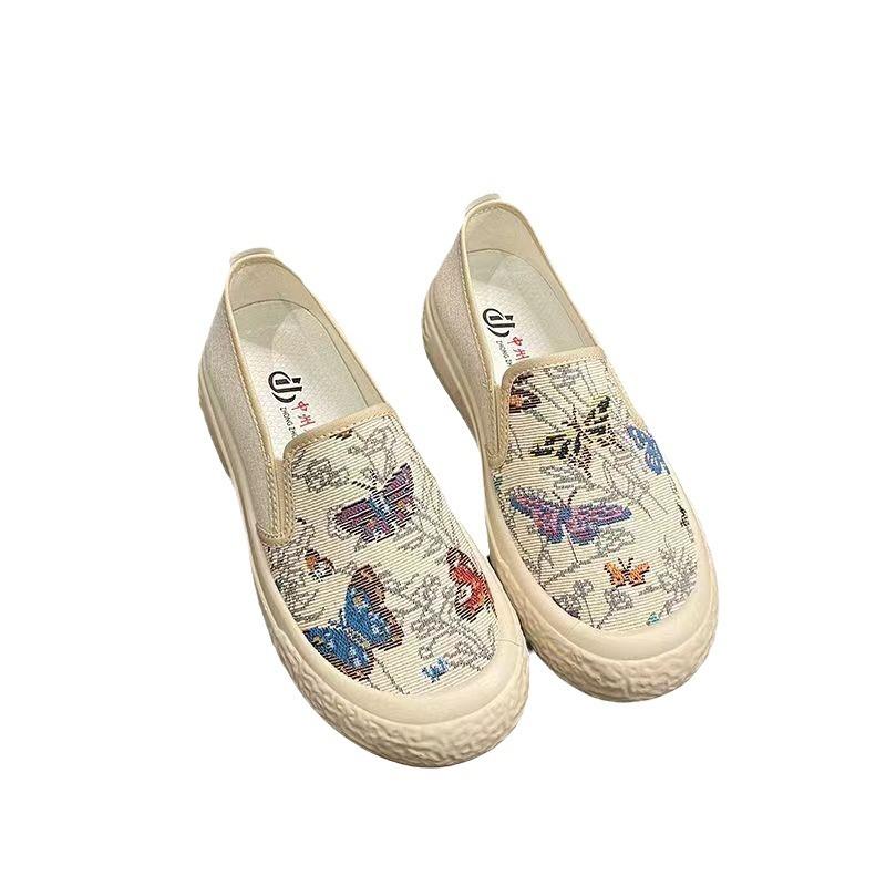 New women's canvas shoes soft sole fashion versatile fisherman shoes ethnic style hanfu shoes lazy shoes