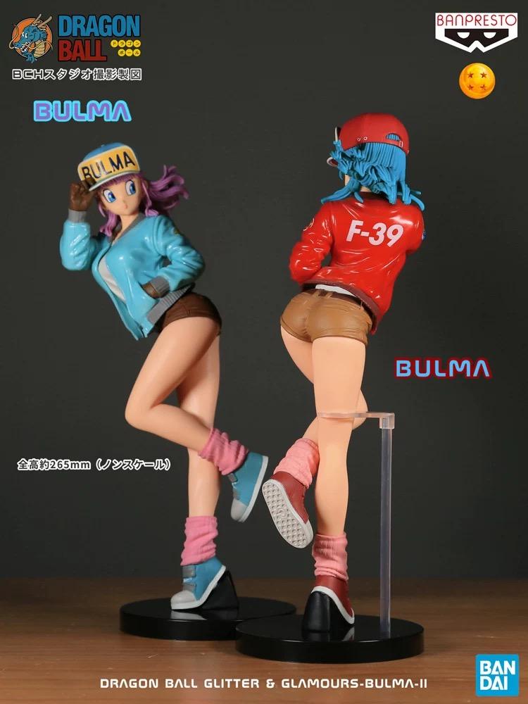 Anime Motorcycle Bulma Green And Red Coat Handmade Ornament Sculpture 26Cm