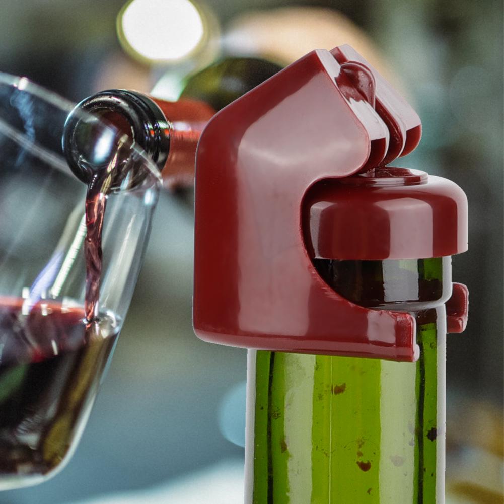 5pcs Wine Champagne Bottle Stopper Wine Preserver Cork Sealing Plug Red
