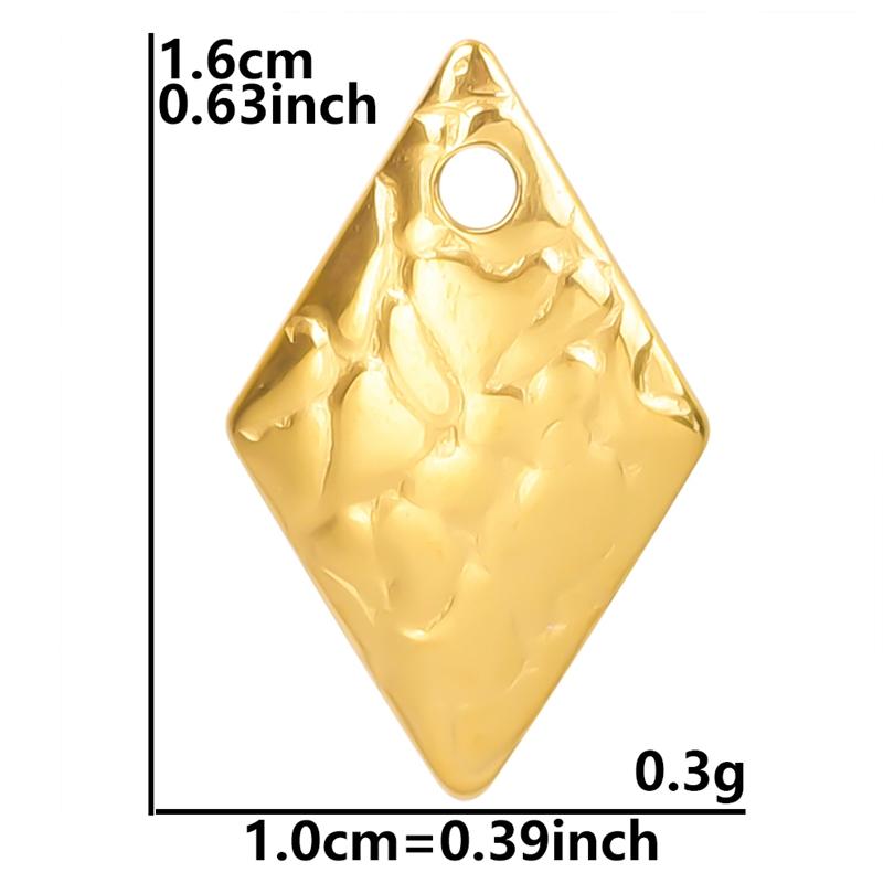 6pcs Simple Geometry Heart Round Water Drop Stainless Steel Charm For Jewelry Making Supplies Irregular Pendant Handmade Earring