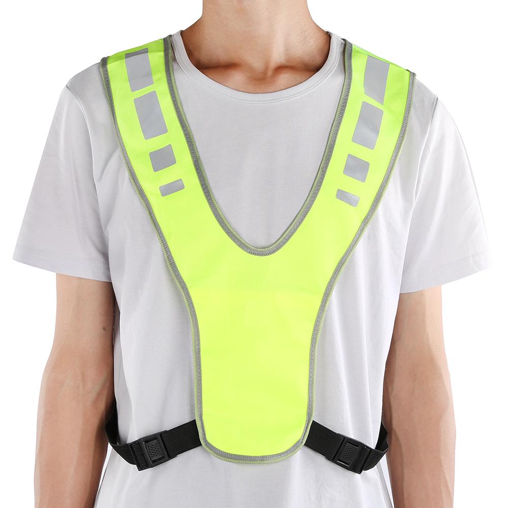 Outdoor Reflective Safety Vest with LED Light High Visibility for Night Running Cycling