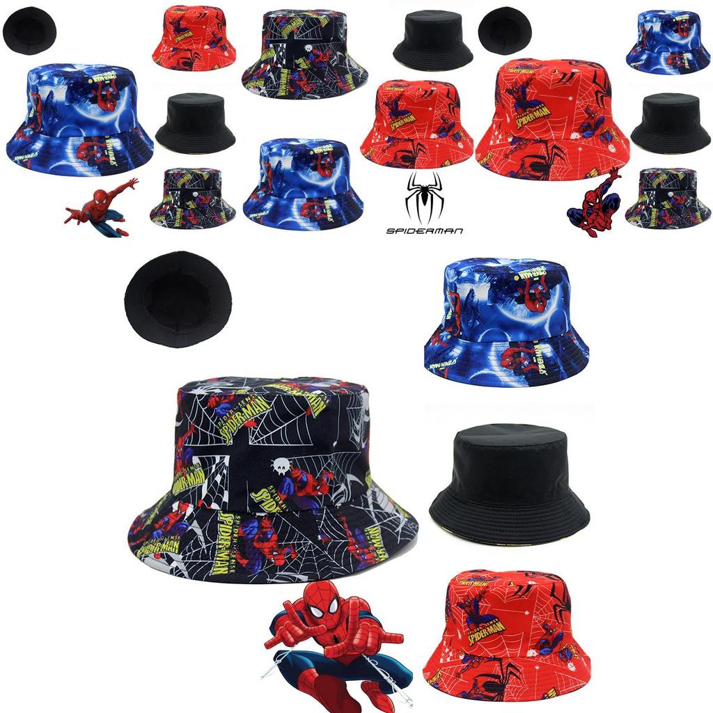 European And American Spider-man Cartoon Printed Cotton Fisherman Hat Sun Hat
