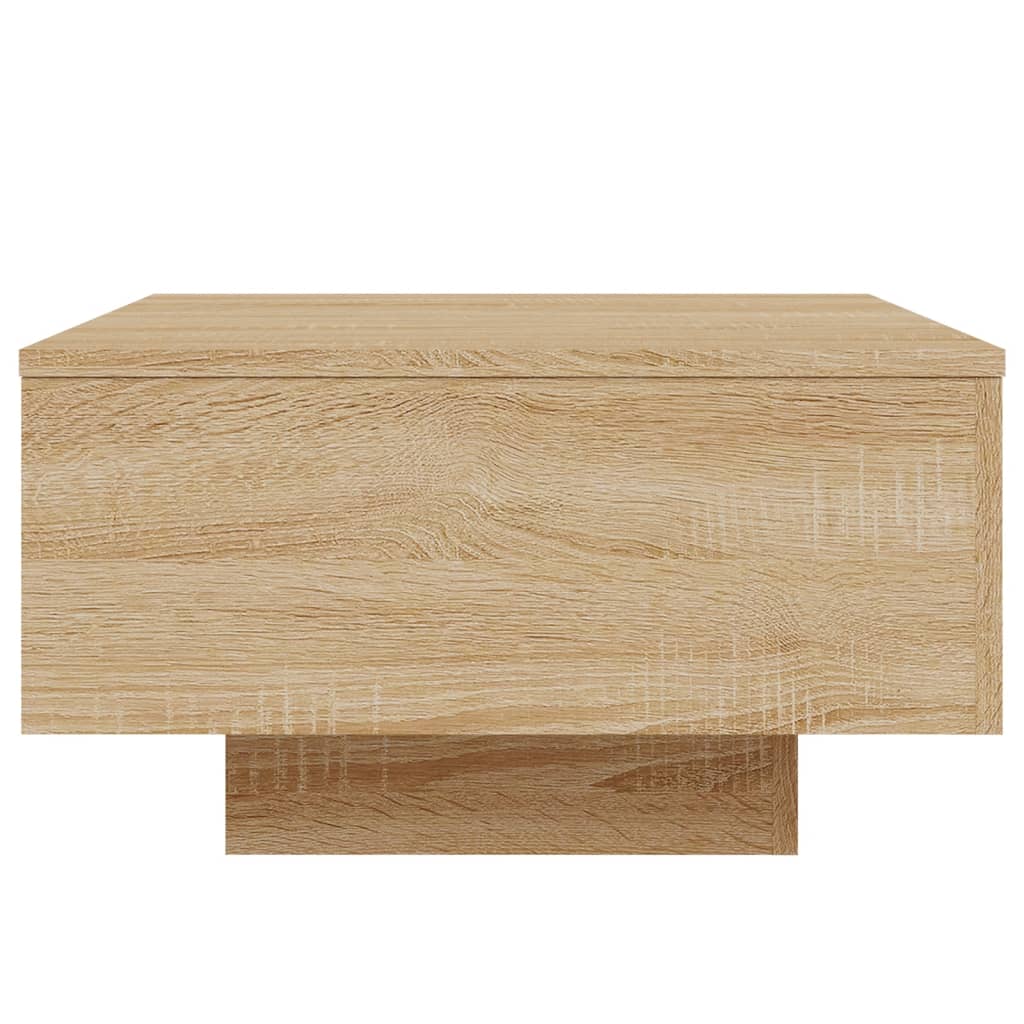  LED Coffee Table, Sonoma Oak, 55x55x31 Cm