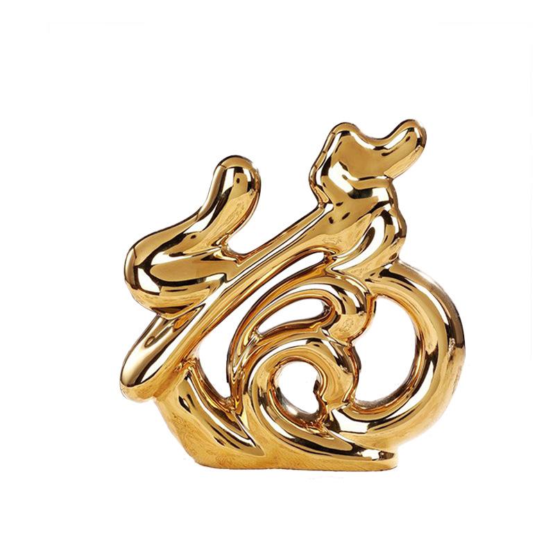 Moderne Schlichte Ornamente Galvanisierte Keramik Gold und Silber Handwerksornamente Heim Wohnzimmer Büro Dekoration Dekoration