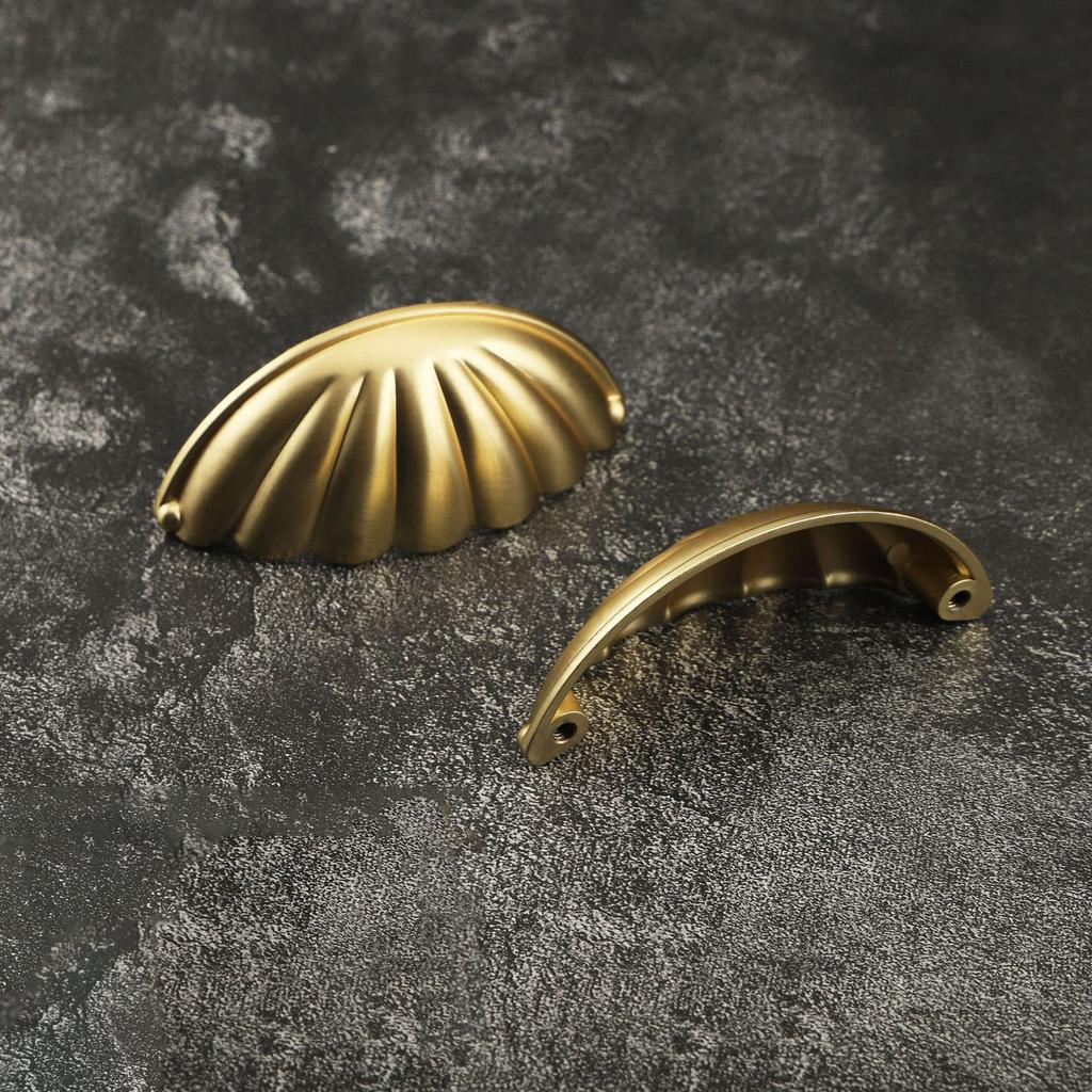 Shell Shape Retro Zinc Alloy Cabinet Furniture Pull Handle Drawer Cupboard Wardrobe Door Handle with 25mm Screw