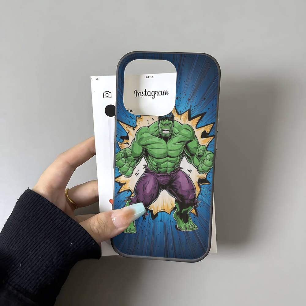 Superhero H-Hulk For Phone 17 16 15 14 13 12 11 Pro Max Plus Pro Air Phone Case Corrugated Stripe Back Cover