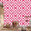 Wallpaper Casual checkerboard of pink, white and powder pink 50x1000