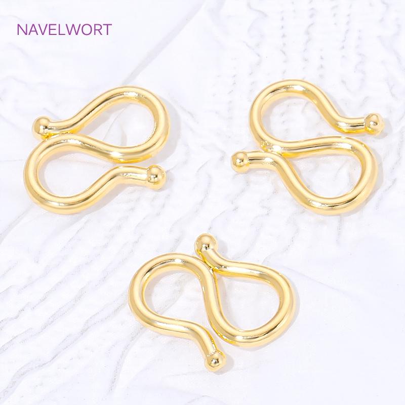 18K Gold Plated Brass S Shape End Clasps Hooks Chain Connectors For Jewelry Making DIY Handmade Bracelets Necklace Accessories