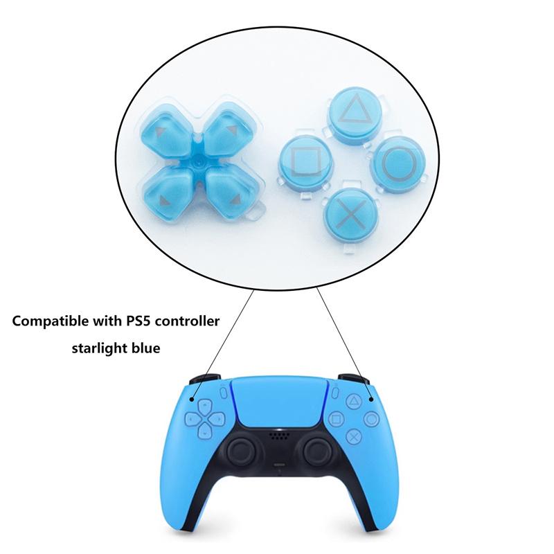 כפתורי D-Pad ג'ויסטיק כיסויי אגודל סט כפתורי Abxy חלק חלופי לתיקון עבור בקר Ps5 אביזרים למשחקים