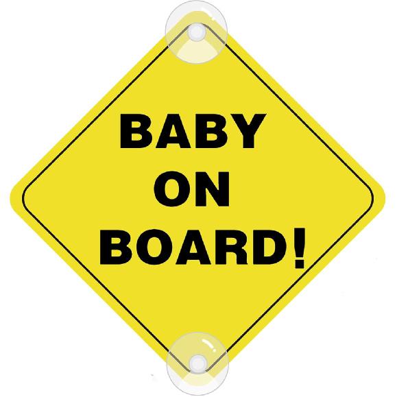 Assured Signs Baby On Board Sign with Suction Cups,Baby Safety Warning Decal for Cars- Bright Yellow, Durable and Strong Suction (Bear Baby on Board) Baby on Board