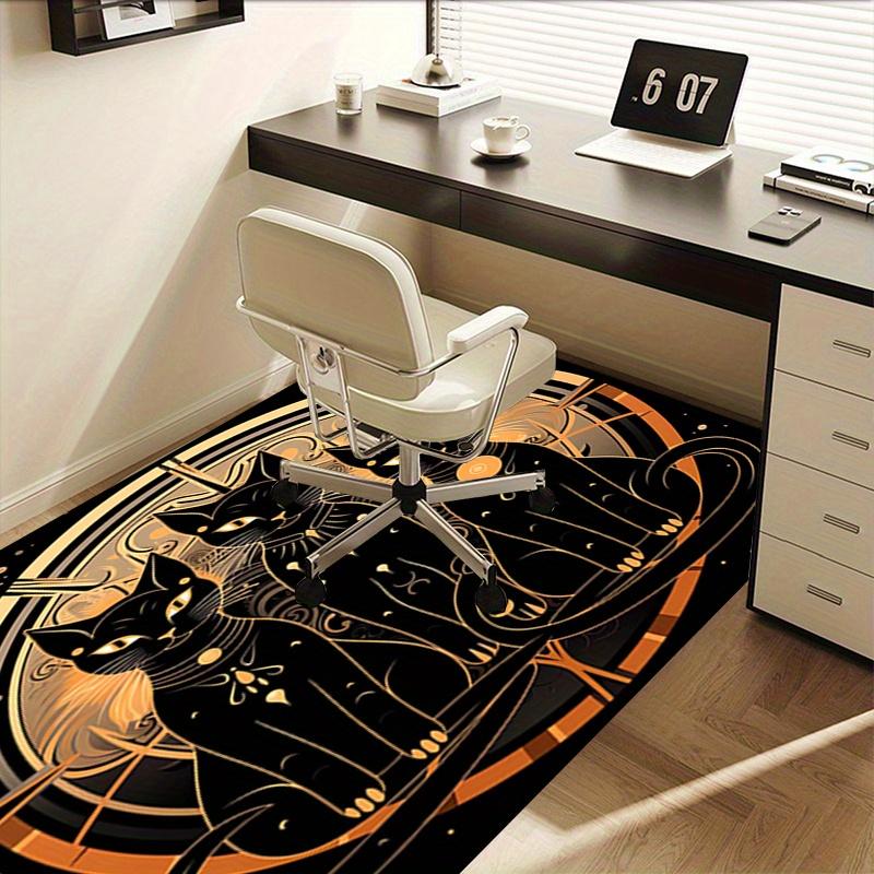 1pc. Luxury Gold Black Cat Mandala Rug for Home Decor, Office Carpet, Yoga Mat, Outdoor Blanket, Unique Gift Idea