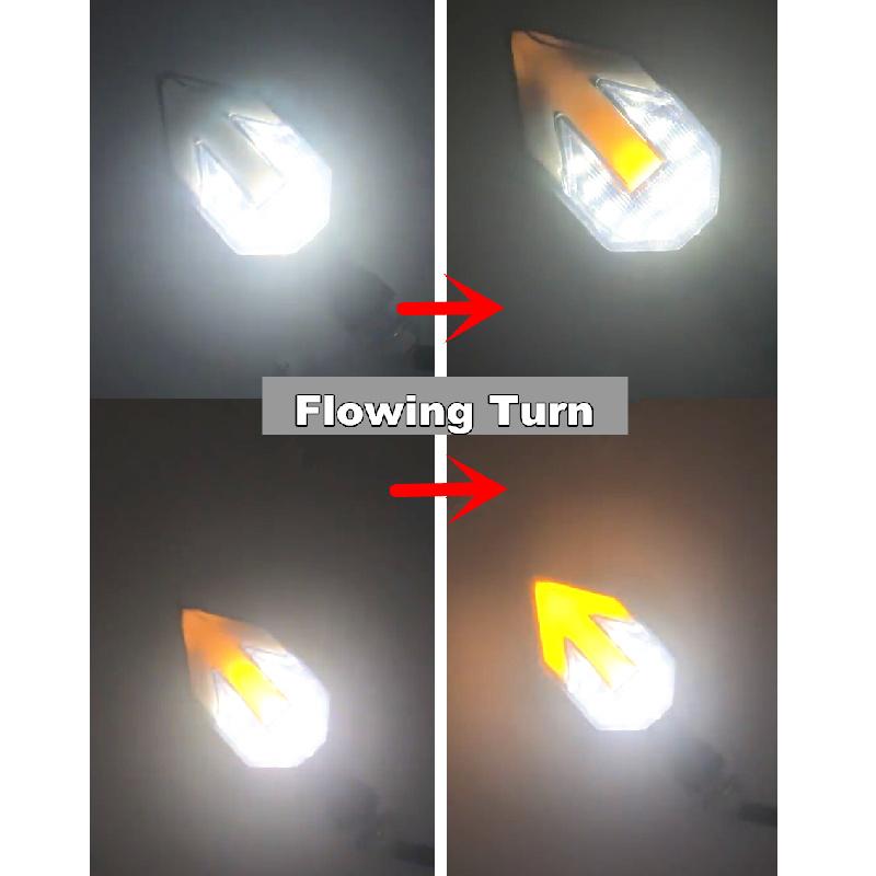 Universal 2Pcs Dual colors White Amber DRL Flowing Turn Signal Indicator Lights