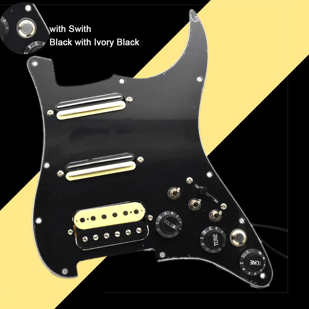 ST Electric Guitar Double Coil Pickup with Singlecut Wiring Loaded Prewired SSH Guitar Pickguard Scratchplate Assembly Black чёрный