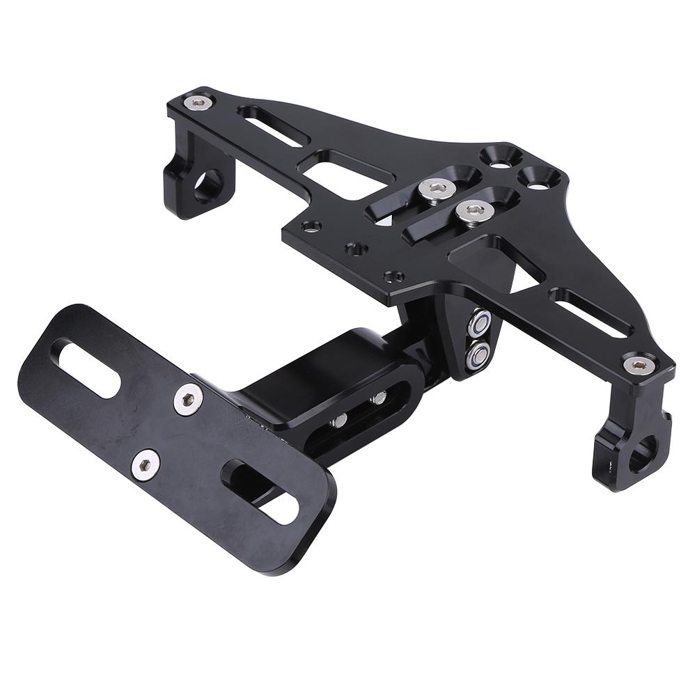 Motorcycle Adjustable Aluminum License Number Plate Frame Holder Bracket with Light