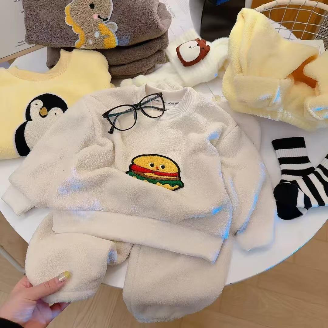 

Детский комплект пижамы на флисовой подкладке - Плотная теплая домашняя одежда из облачного флиса для мальчиков и девочек, идеально подходит для осени/зимы 73 (Height 56cm)