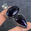 Amethyst Gemstone Handmade 925 Sterling Silver Jewelry Pendant 2.84" p0s63