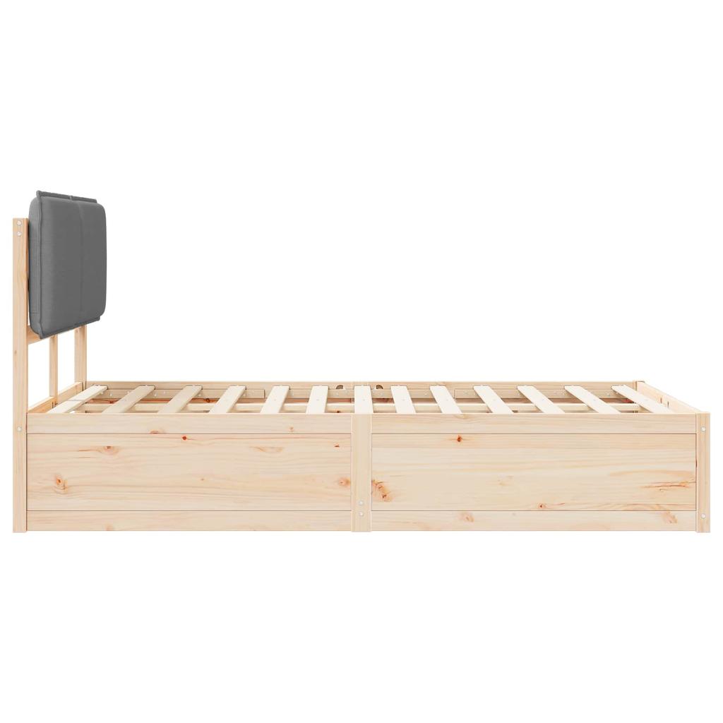 Bed Frame with Upholstered Headboard Light Grey 120 x 190 cm