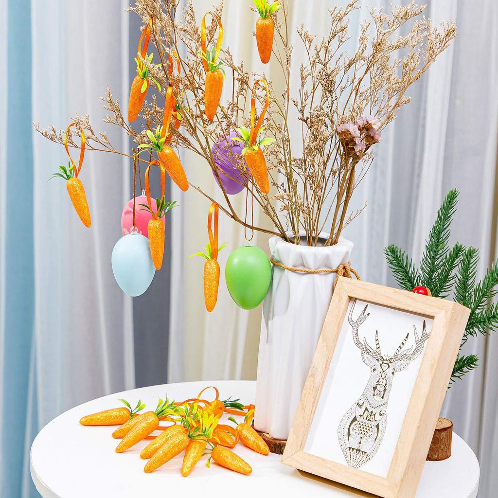 6-120PCS Easter Carrot Pendant Carrot Ornament Party Hanging Decor Festive Celebration Spring Home Decoration Decorative Accent
