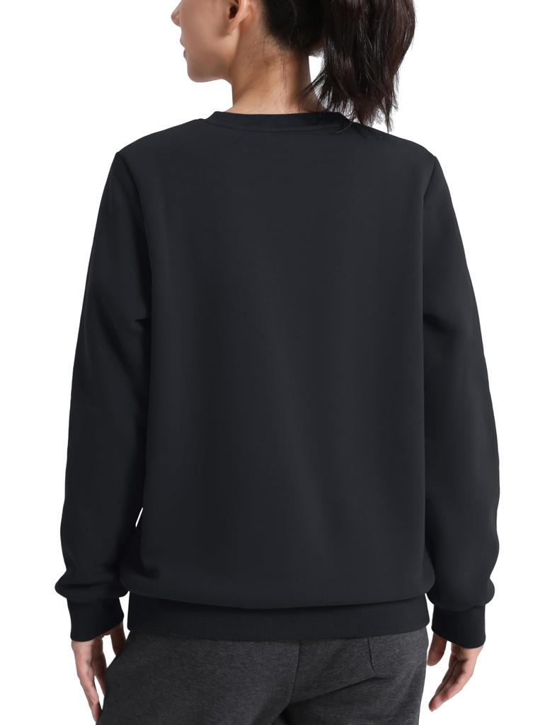 TACVASEN Warm and Perfect for Fall and and Loose Size L Women's Fleece-Lined Sweatshirt, Fluffy, Winter, Running, Sports, Loungewear, Fit, Black,