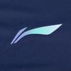 Li Ning Badminton Series Letter Round Neck Breathable Versatile Short Sleeve Badminton Shirt Unisex Tops Deep-Navy AHSV045-5