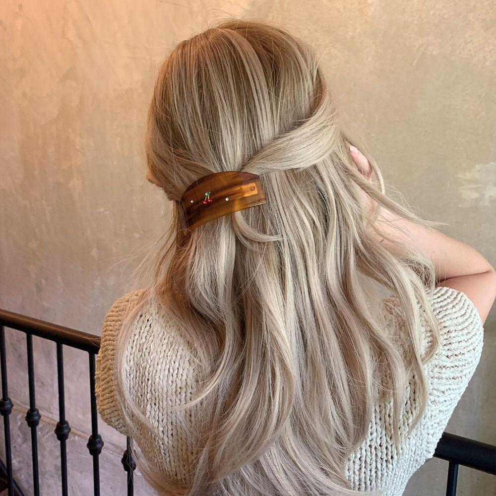 Diamond-Studded Hair Clip Butterfly Shape Shark Clip Fashion Acetate Hair Claw  Back-Head Updos