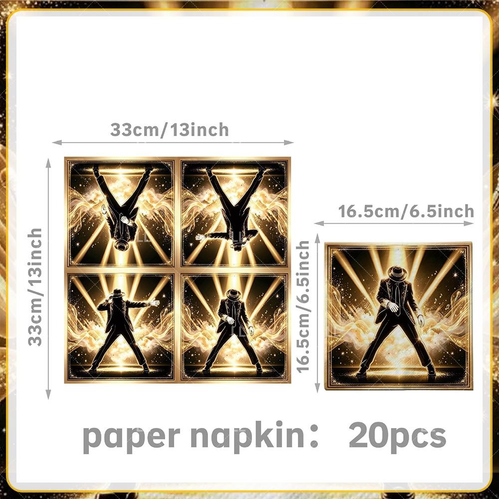 Michael Jackson Fans Birthday Party Decoration Retro 80s 90s Music Banner Tableware Cups Plates Napkin Tablecloth Supplies Gift