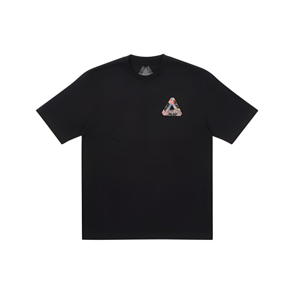Palace Tri-Sticker Pack Graffiti Print Round Neck Short Sleeve T-Shirt Unisex Tops Black P21TS106