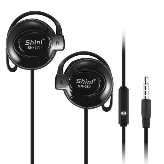 Q360 Drátová sluchátka s mikrofonem Ovládání na kabelu Jasná barva 3,5mm Sluchátko s ušním háčkem Sluchátko do ucha pro telefon