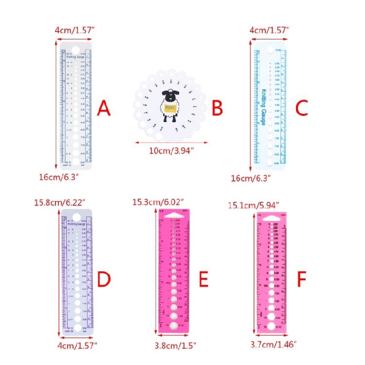 Knitting Needle Ruler Gauge Ruler Sewing Tools for Sewing Needle
