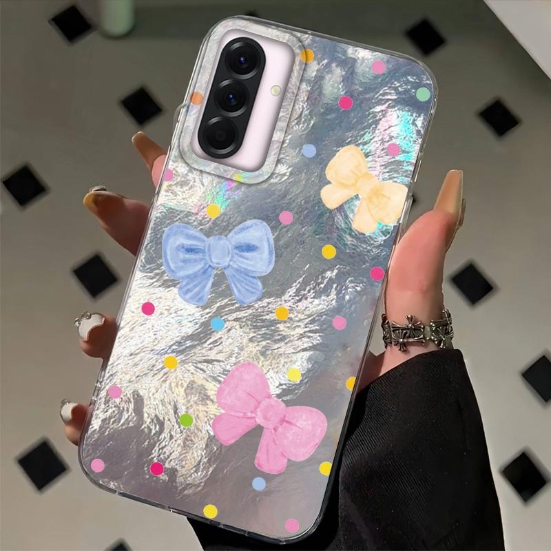Cute Colorful Bow Heart Girls Case For Samsung Galaxy A56 A16 A17 A26 A36 A06 A07 A55 A35 A25 A54 S24 S25 Ultra S22 S23 FE Cover