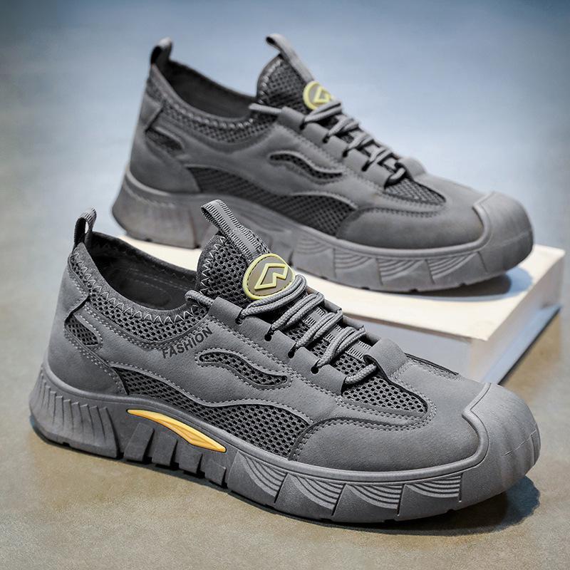 

Men s Summer Mesh Breathable Work Shoes - Anti-Slip, Wear-Resistant, Casual Sports Board Design. 39