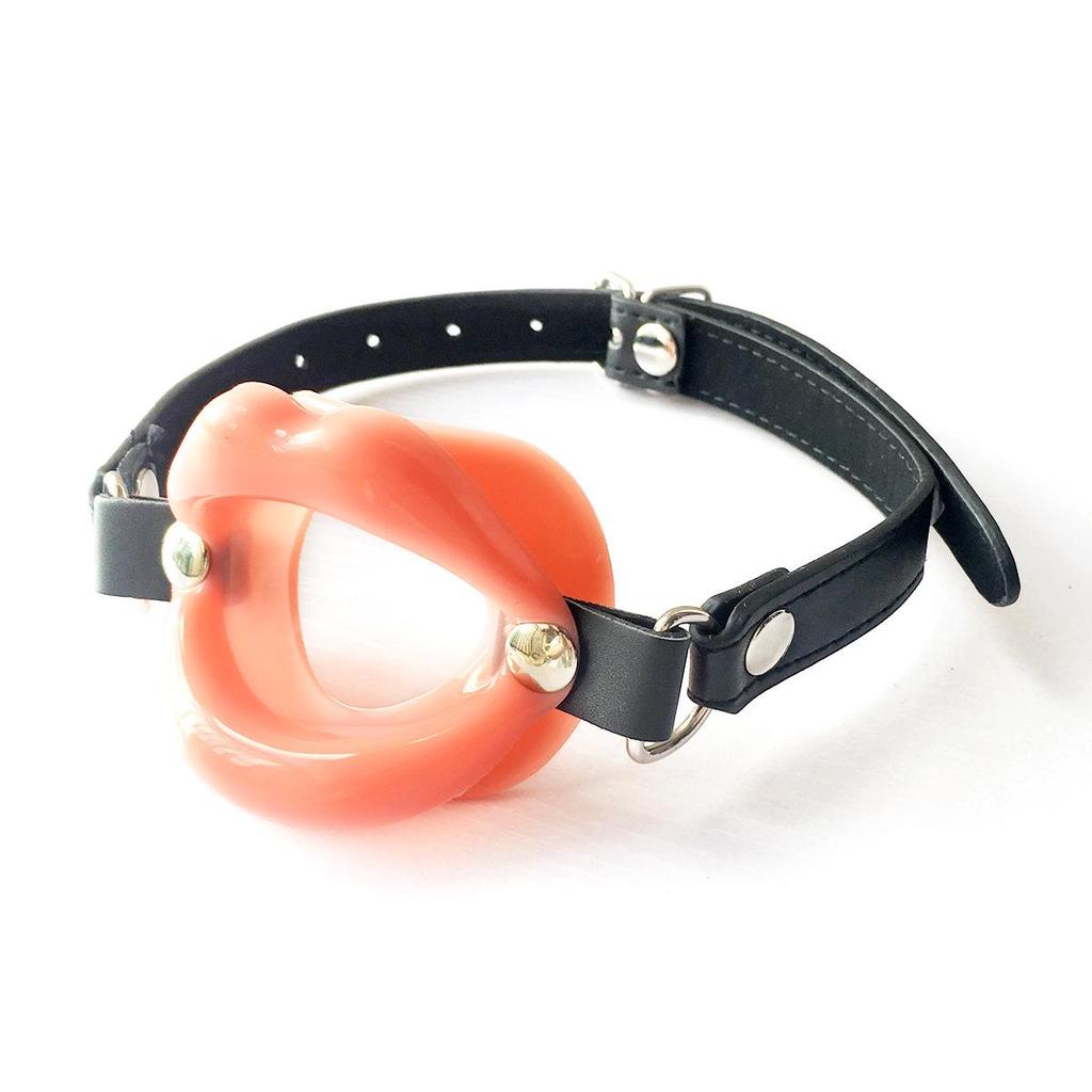 Emiv Women's Leather Gag Mouthpiece Open Lips Corrector Erotic Toy