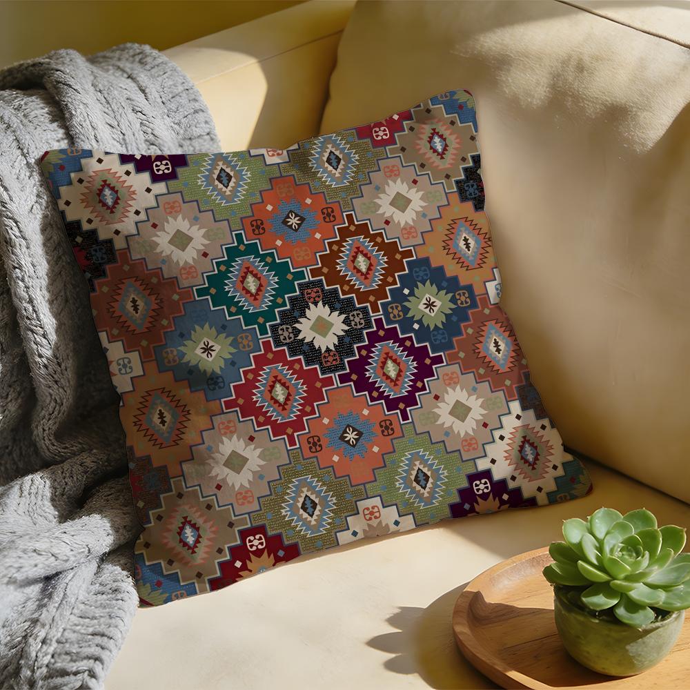 Vintage Türkischer Kilim Navaho Kissenbezug Gewaschenes Leinen Weiche Atmungsaktive Dekorative Hülle Für Sofa Heim Kissenbezug