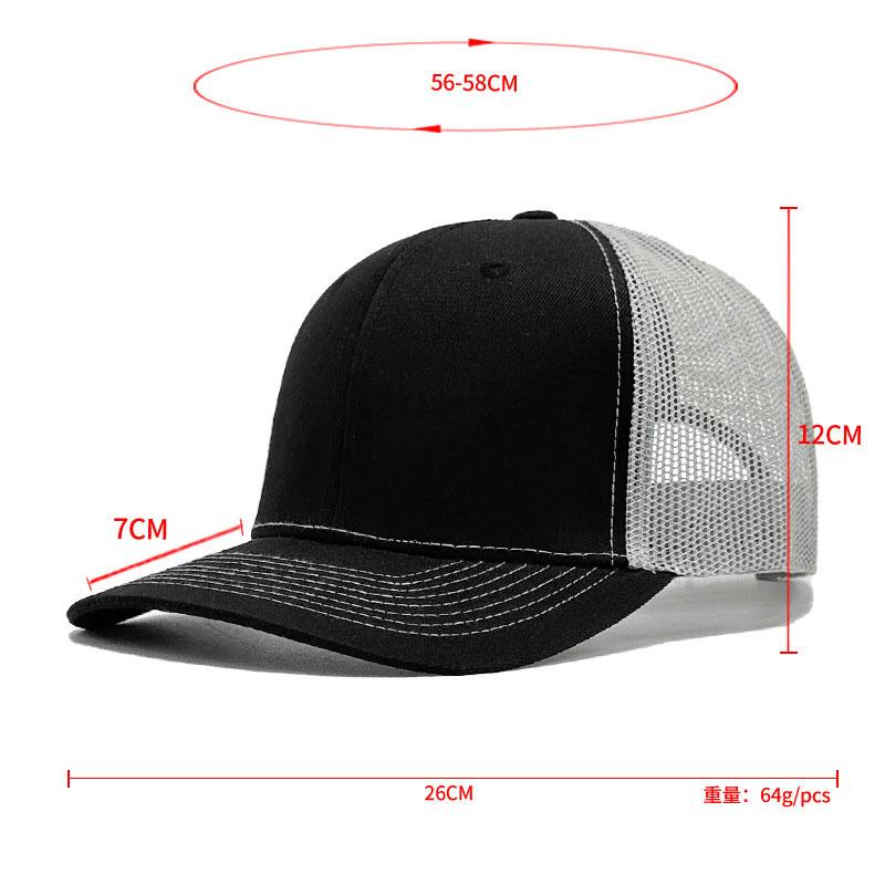 Men's Micro-Bend Mesh Baseball Hat Hot Sale Trucker Cap Embroidered Logo Formal Terry Lace Fabric for Outdoor Summer Fishing