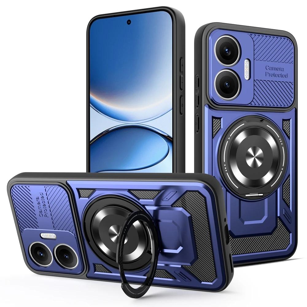 For POCO F7 5G Case Car Magnetic Ring Holder Armor Shockproof Coque For Xiaomi Mi Poco F7 PocoF7 Lens Protect Cover