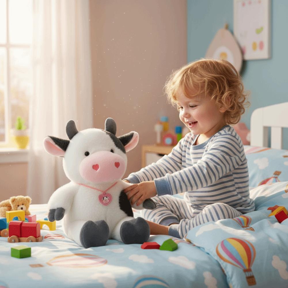 Cartoon Cow Stuffed Plush Doll Fluffy Cow Plush Toy Animals Cow Toys  Christmas Toy