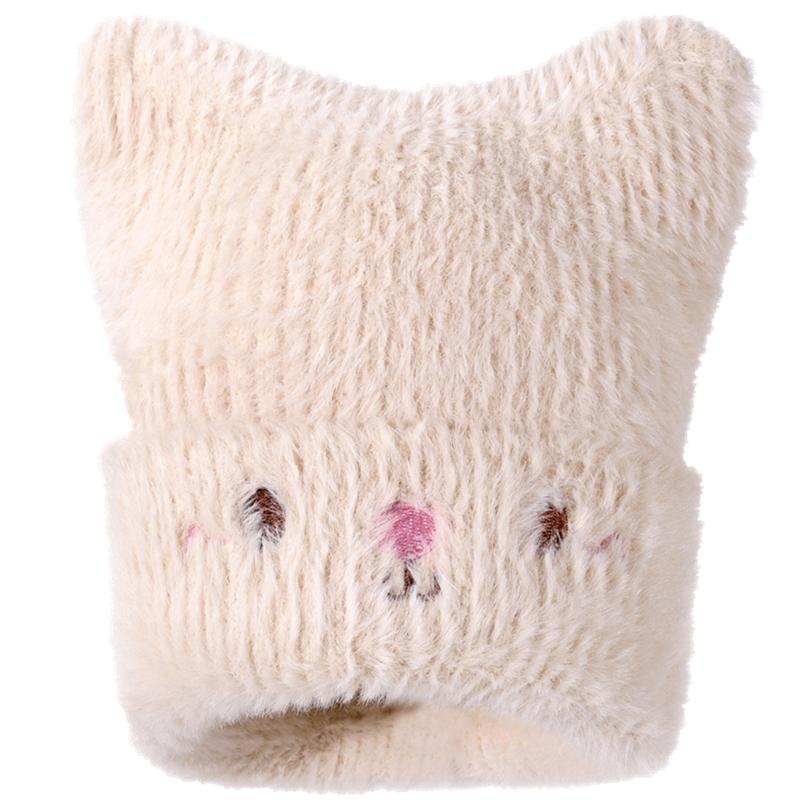 

Нова Мила Шапка-Біні з Котячими Вушками зі Штучного Хутра Зимові Шапки для Жінок Модна Вулична Стильна В язана Шапка Тепла Шапка для Дівчинки Подарунки 54cm-58cm