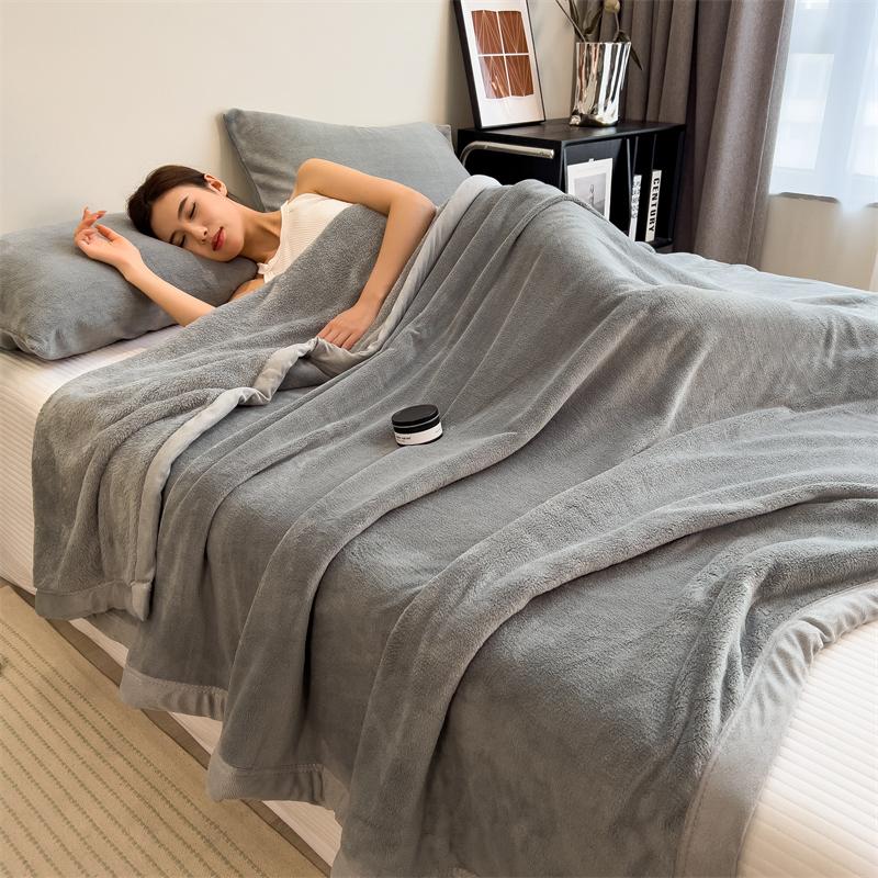 

Двошаровий однотонний молочний вельветовий плед Осінь Зима Потовщений Теплий Плюшевий Плед для Ліжка Дивана Односпальний Двоспальний Товсте Простирадло 1.0x1.2m Kid Size сірий колір