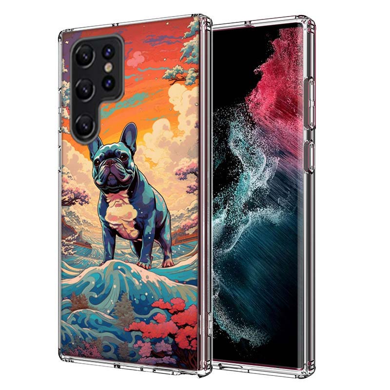 Französische Bulldogge Hund Mops Hülle Für Samsung Galaxy S21 S20 S23 FE S22+ S24 Ultra S25 Edge Handyhülle S10 Plus Klare Capa Coque Patt