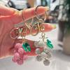 Cartoon Grapes Pendant Car Keyring Fruit Car Keyring Crystal Fruit Grapes Keychain  Backpack Decor