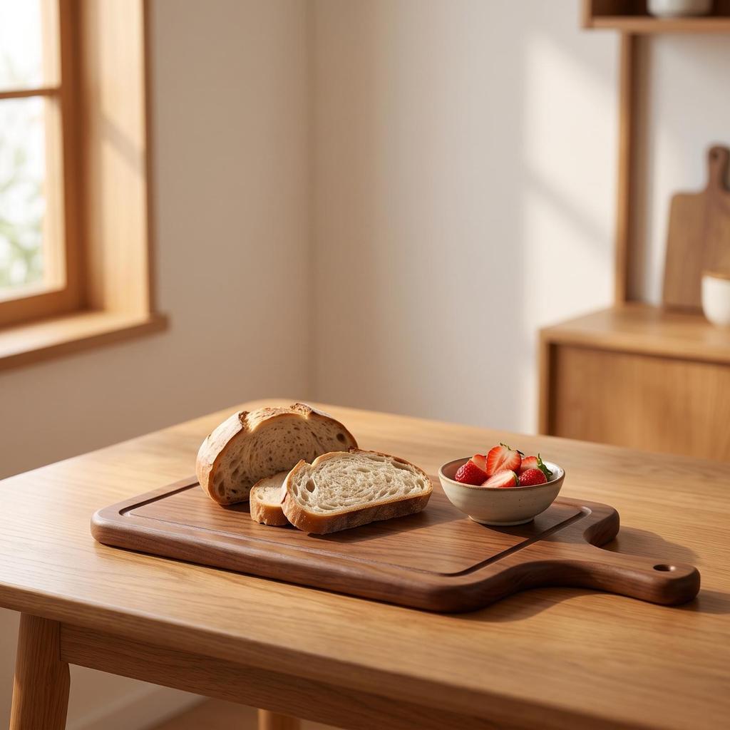 Wood Cutting Boards with Handle Walnut Smooth Butcher Block for Kitchen,
